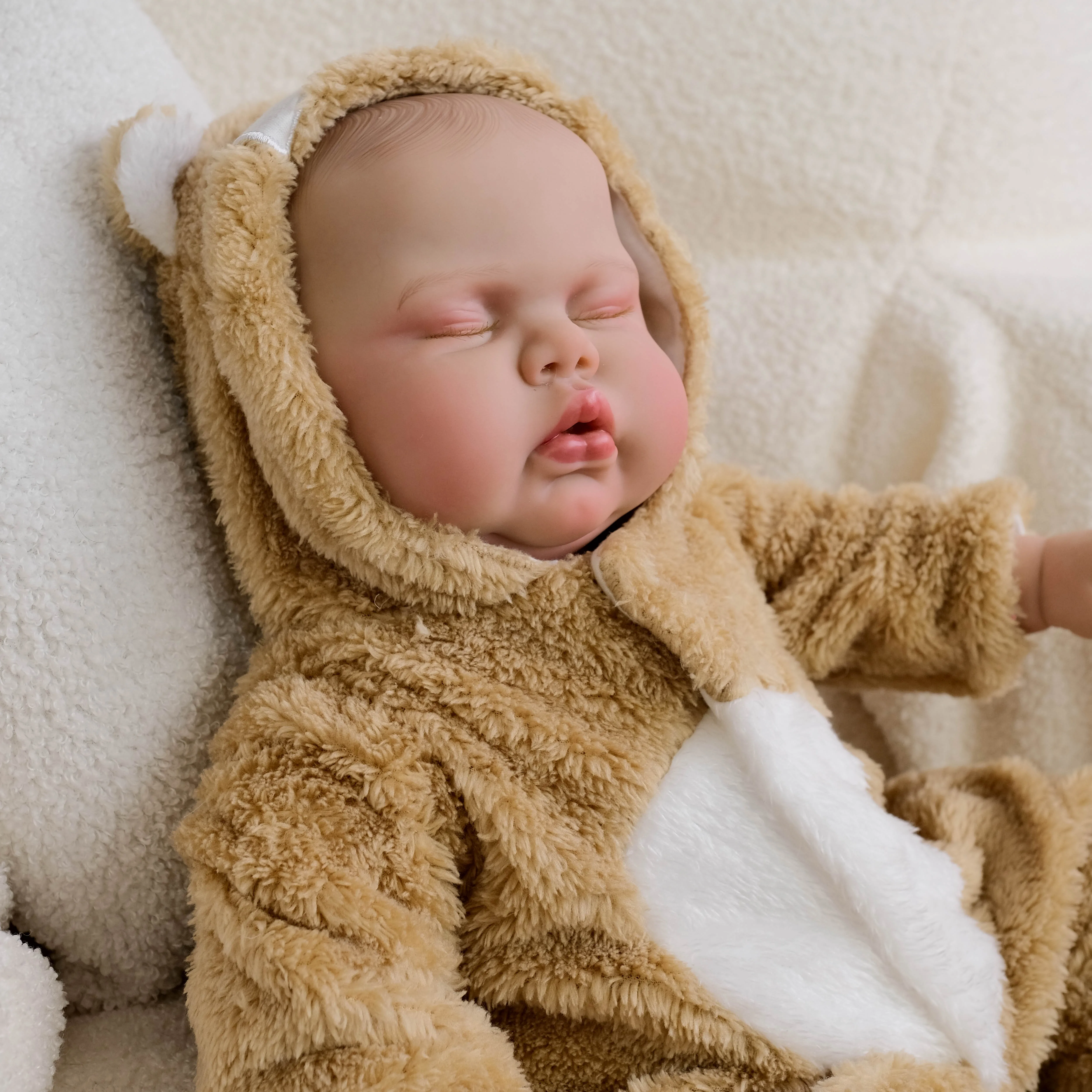 NPK 19 بوصة نابض بالحياة تولد من جديد دمية طفل التوائم المخللات القماش الناعم الجسم رسمت باليد الشعر محبوب الوليد دمية طفل لجامعي #1