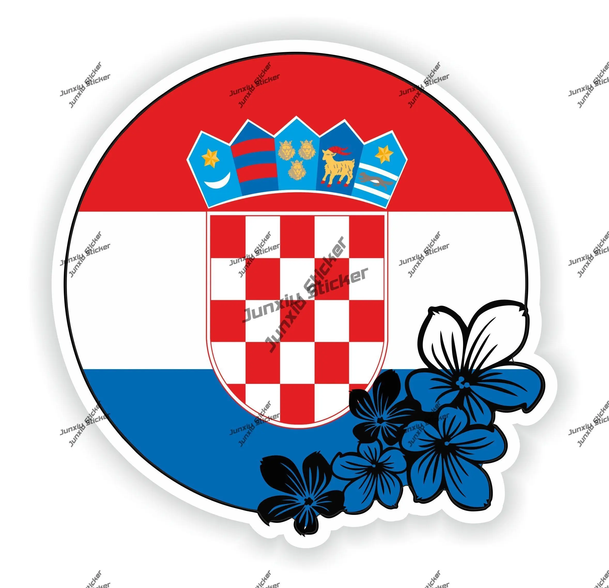 

Croatia Sticker Coat of Arms of Croatia Round Flag Seal UV Protected Decal Car The Whole Body Cover Scratches Car Accessories