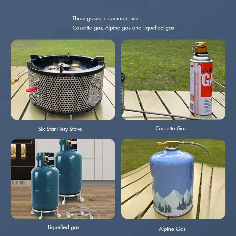 3 in 1 8KW Windproof Camp Stove Camping Gas Stove with Fuel Canister Adapter, Piezo Ignition, Carry Case, Stove Burner - Image 3