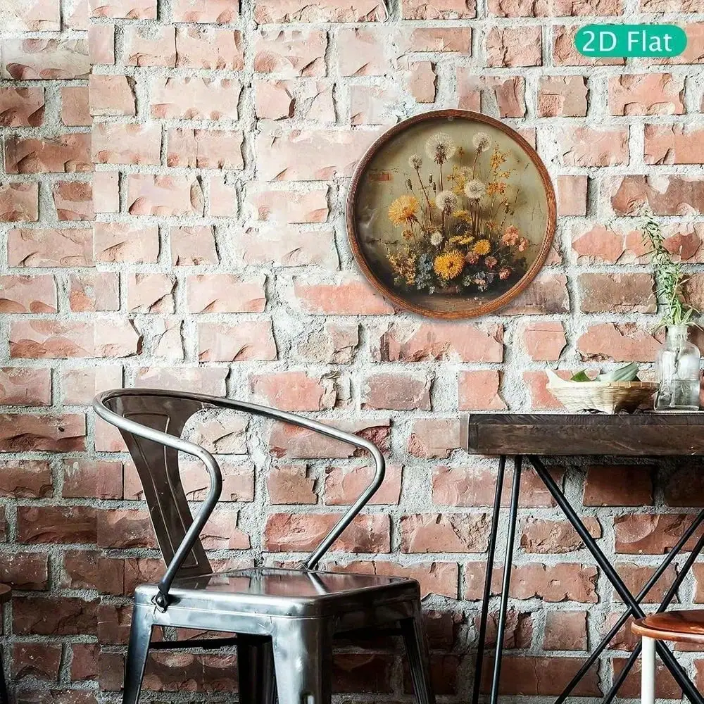 CIFBUY Vintage Dandelion Tin Sign 8 Inch Round Retro Metal Wall Decor For Home Office Kitchen Bar Farmhouse Easy To Hang Wall Ar