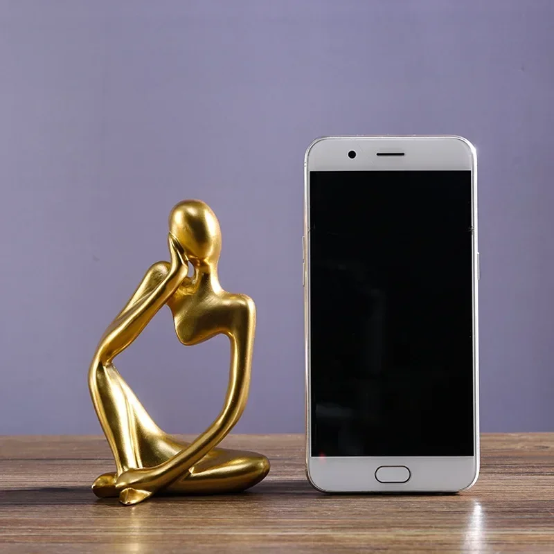 Sand Color The Thinker Abstract Statues Sculptures Yoga Figurine Nordic Living Room Home Decor Decoration Home Desk Ornaments