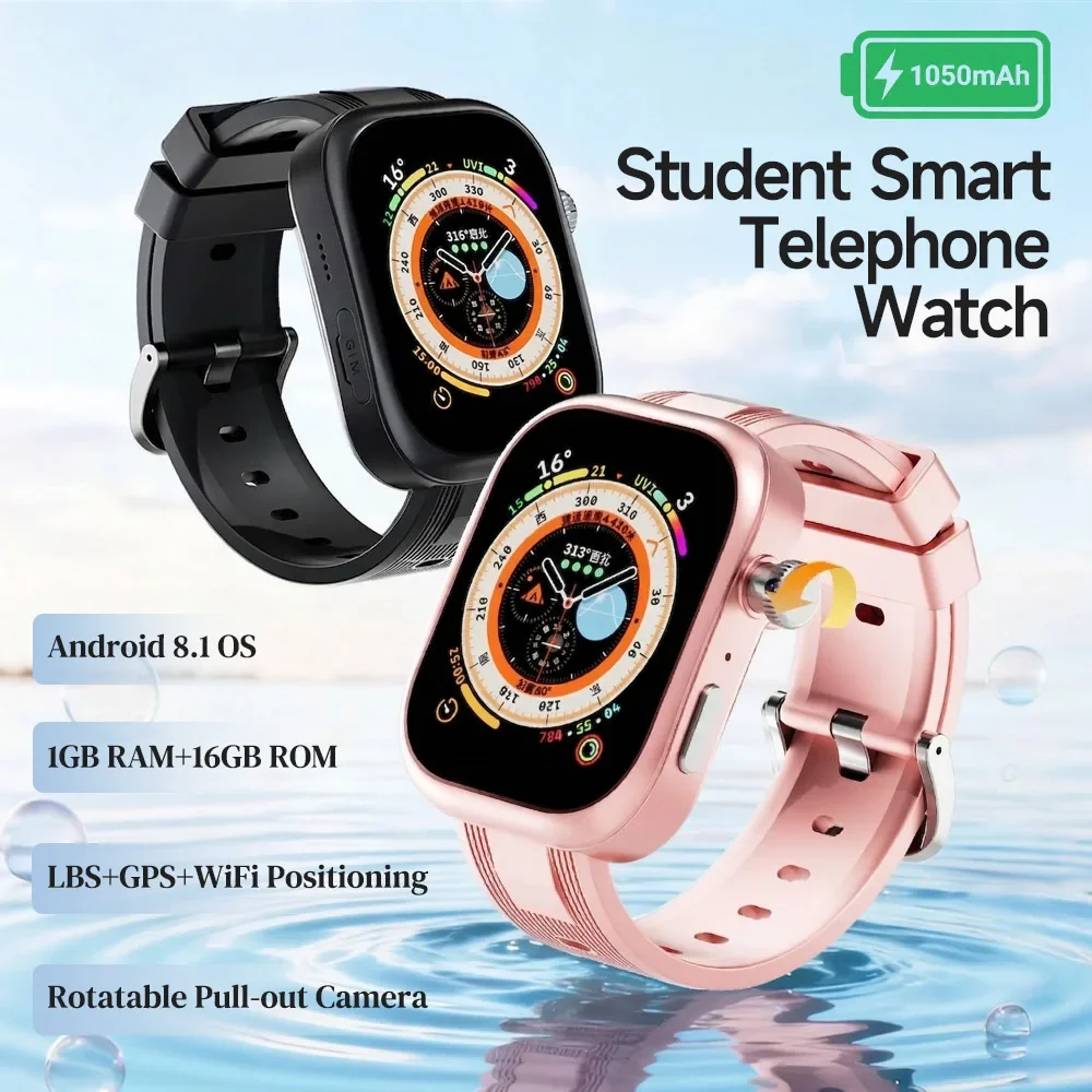 

Новые детские смарт-часы с 4G SIM-картой, GPS, аккумулятором 1050 мАч, 1 ГБ+16 ГБ памяти, Wi-Fi, видеозвонками для детей 2026
