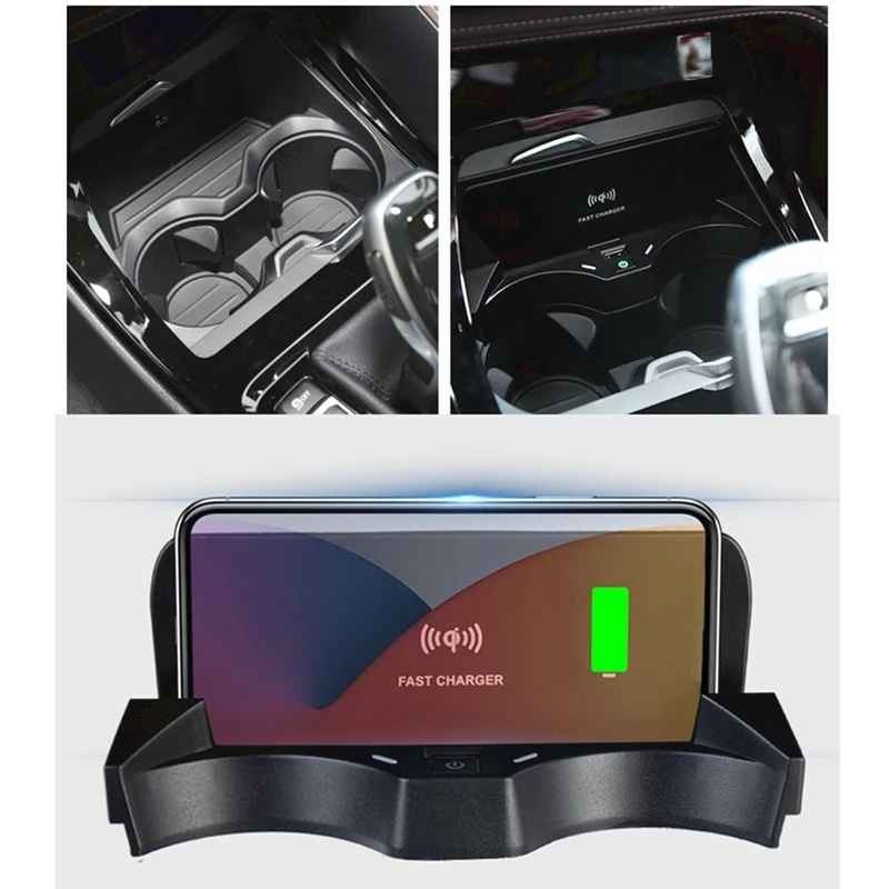 Car QI Wireless Charger For X1 F48 F49 X2 F39 2016-2020 Fast Charging Plate Phone Holder Accessories