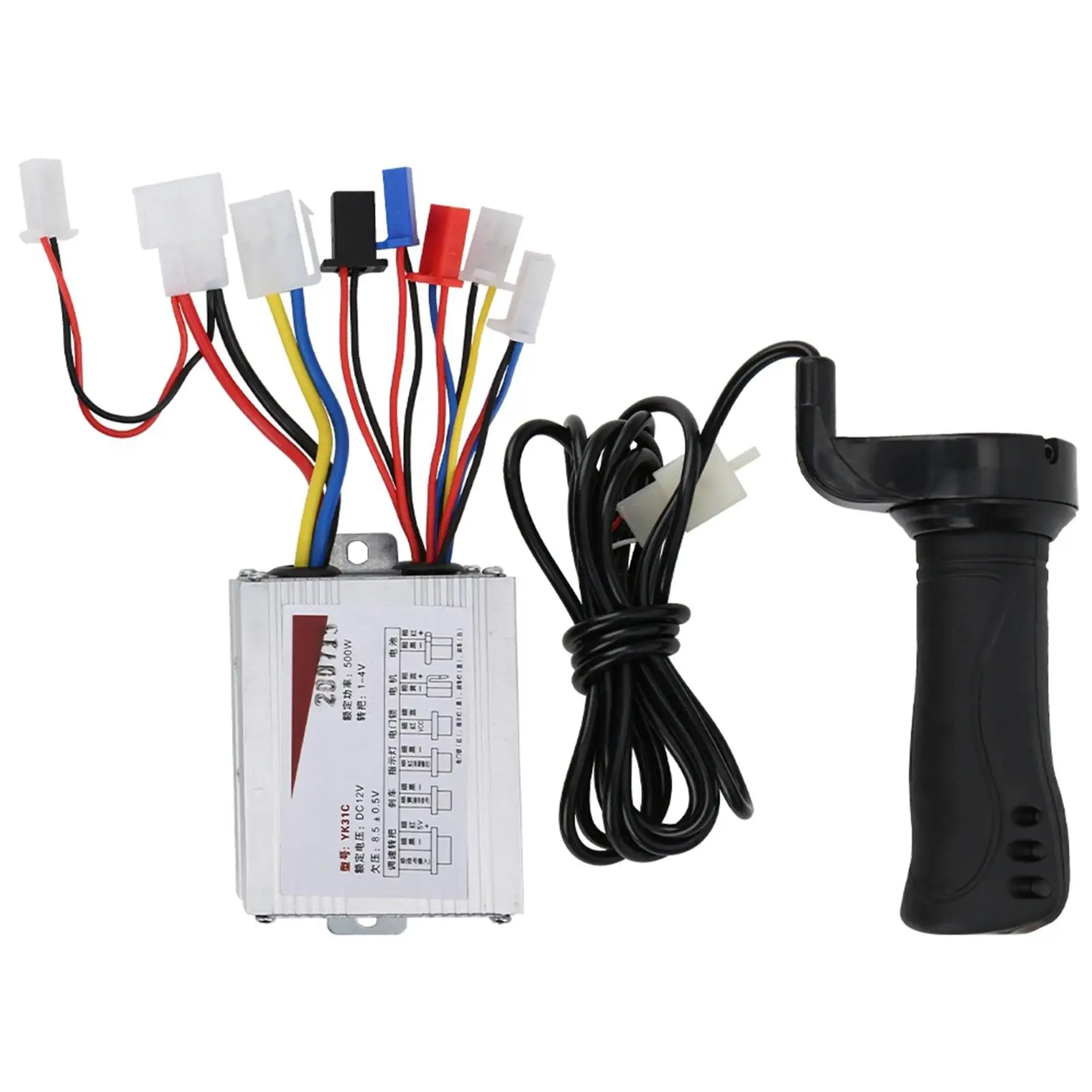 350/500/800W Electric Bicycle Controller Throttle Grip Set with Extended Cable - E-bike Accessories