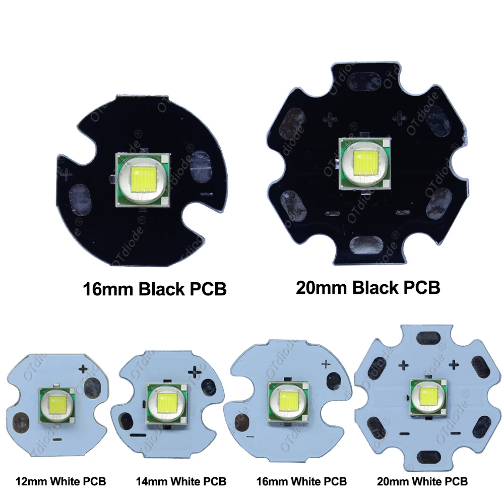 50-100pcs XLM 5050-T6 LED U2 10W Cold Warm White 3-3.6V High Power LED Diode Emitter Diode with 12mm14mm16mm 20mm PCB for DIY