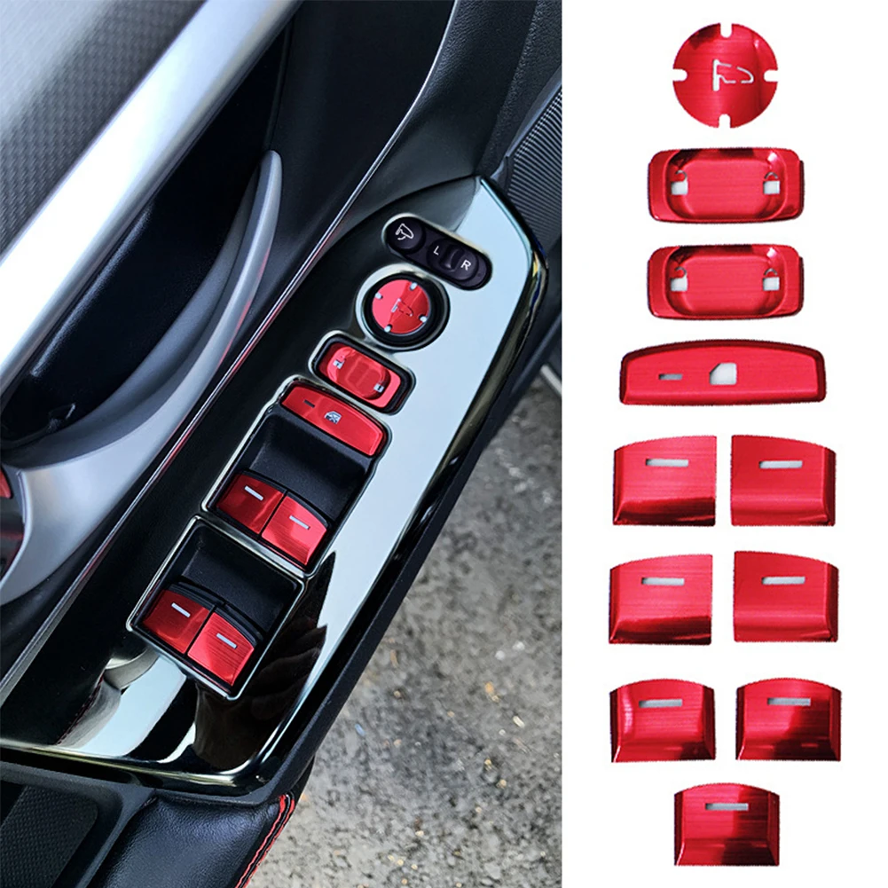 11pcs Car Door Window Lift Switch Sequin Lid Cover Trim for Honda Civic 10th 2016 2017 2018 2019 2020 Car Accessories Interior