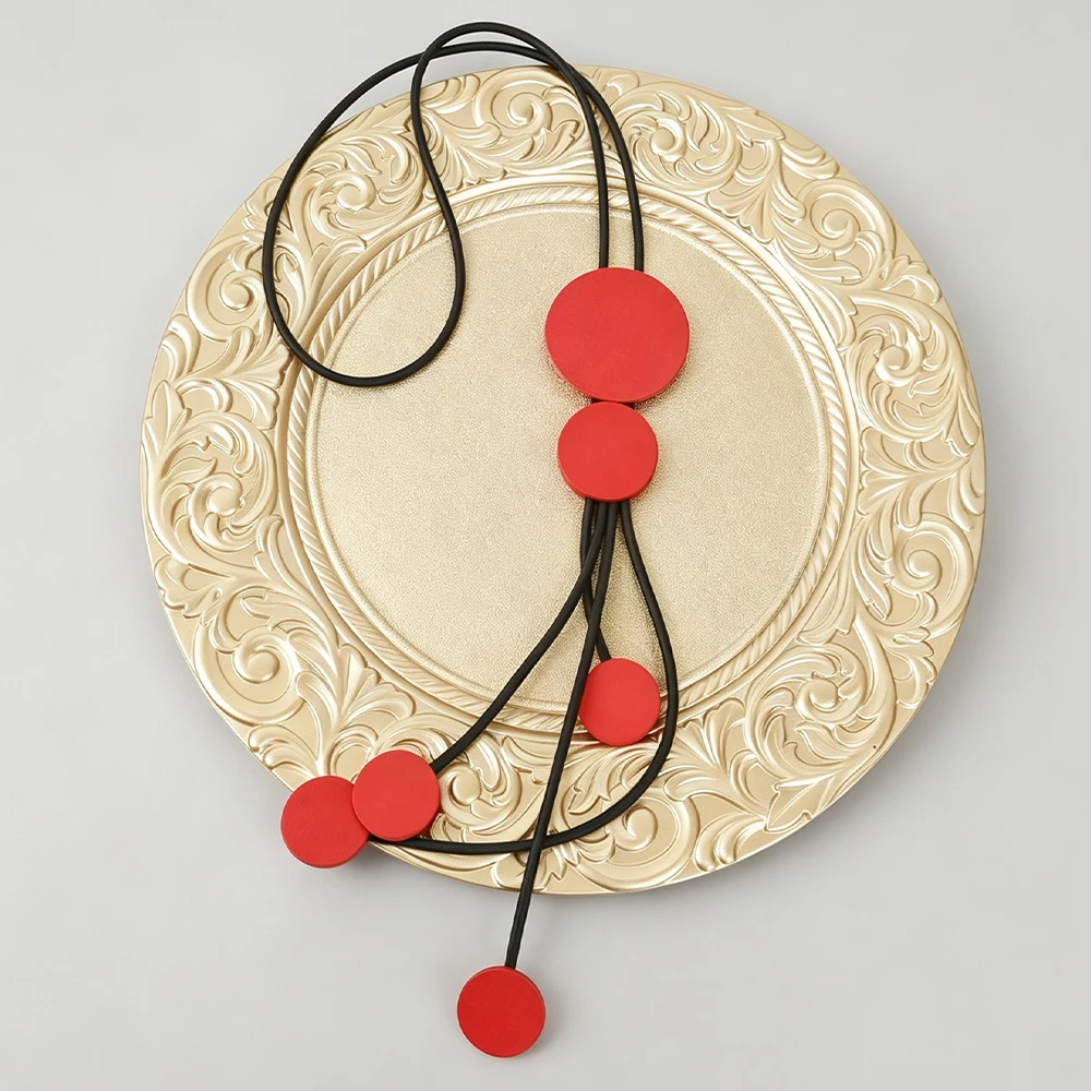 UKEBAY Lange Geometrische Statement-Kreis-Anhänger-Halskette Moderner Minimalistischer Boho-Schmuck für Frauen Leichte Mode-Halskette – Detail 4