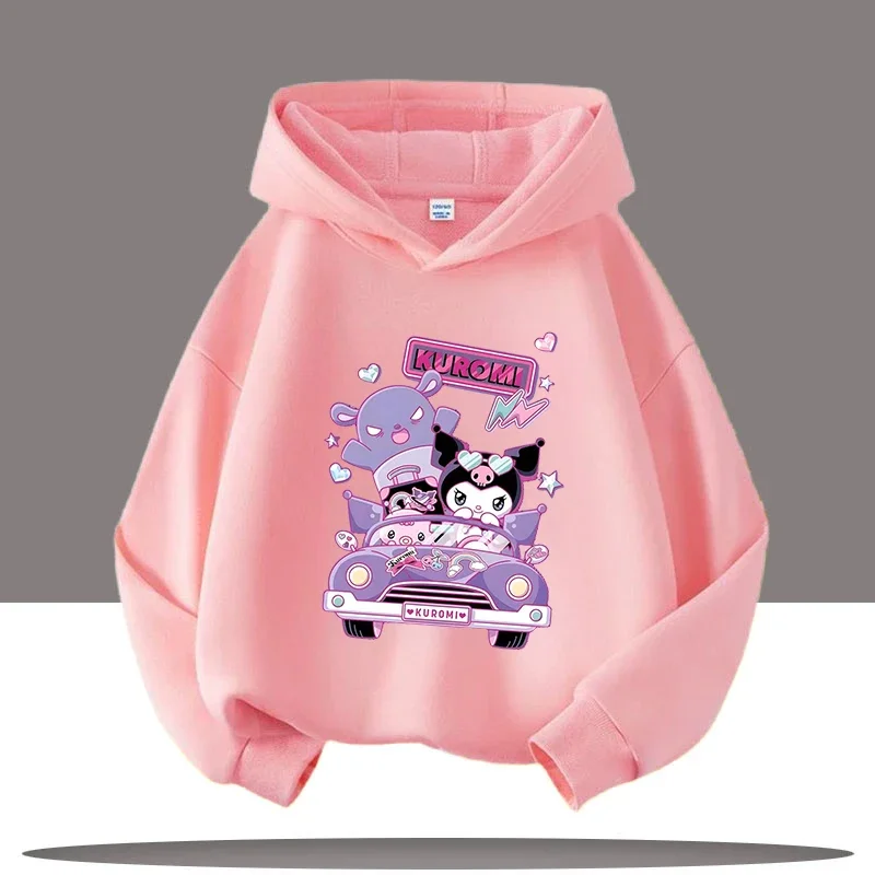 

Детская толстовка с капюшоном Sanrio Kuromimi — спортивная рубашка для мальчиков — мультяшный принт — милый повседневный топ для девочек — осенне-зимняя одежда
