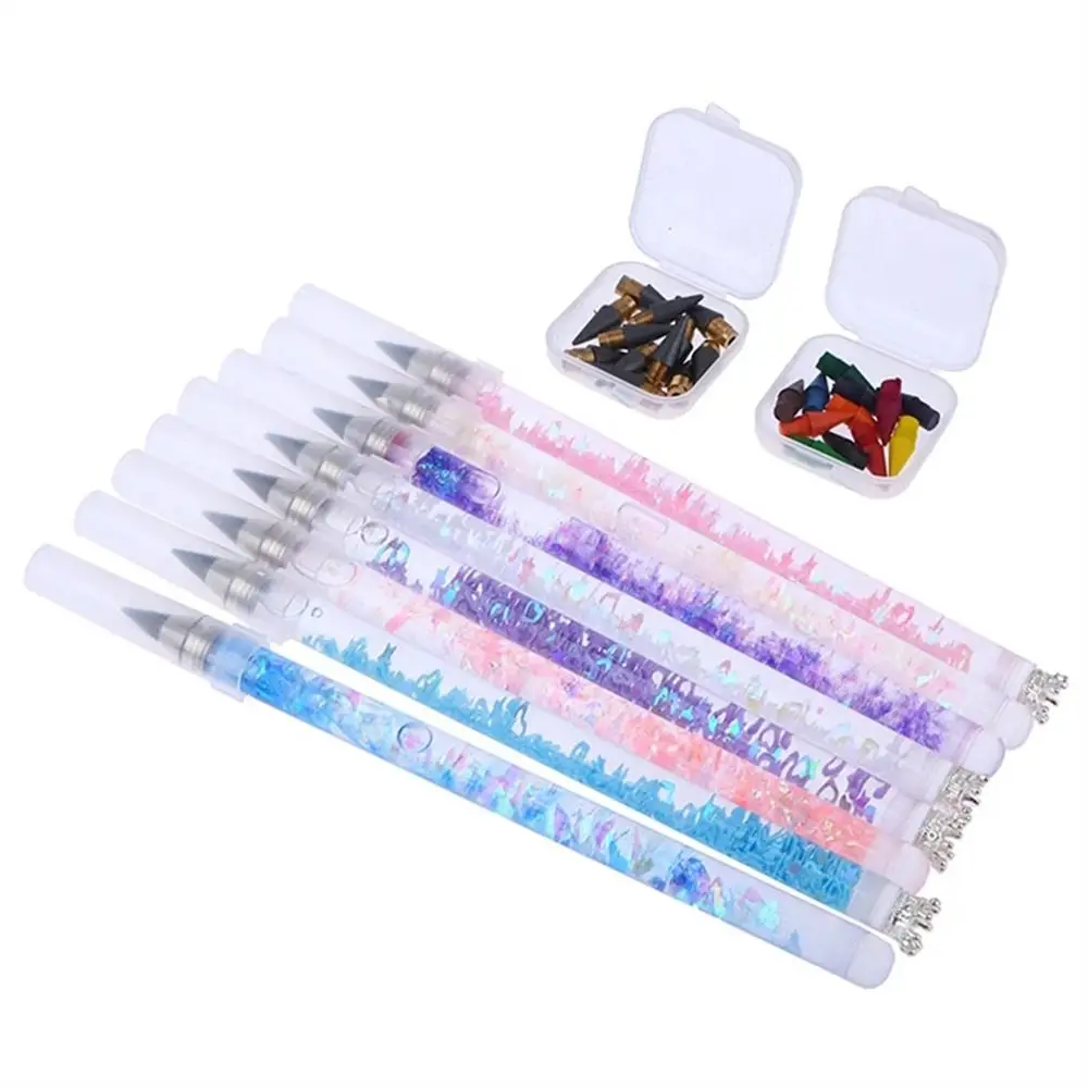 

1Pc Unlimited Writing Pencil No Ink Wind Flow Sand Pen Black Technology Without Sharpening Pencils Painting Supplies Stationery