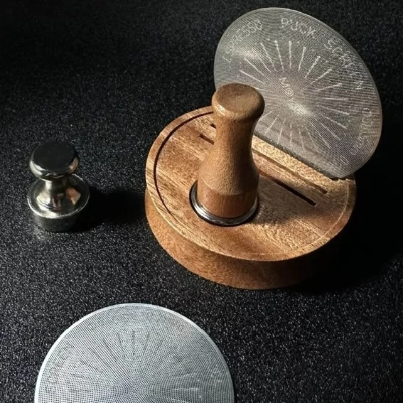 Espresso Puck Screen Magnet Handle Reusable 51/53/58mm Coffee Filter Mesh Magnet Kit Barista Espresso Accessories Coffeeware