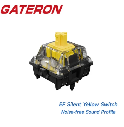GATERON EverFree Silent Yellow Switch 5 Pin 50g Pre Lubed SMD RGB Customized DIY Hot Swap Mechanical Keyboard Gaming Office