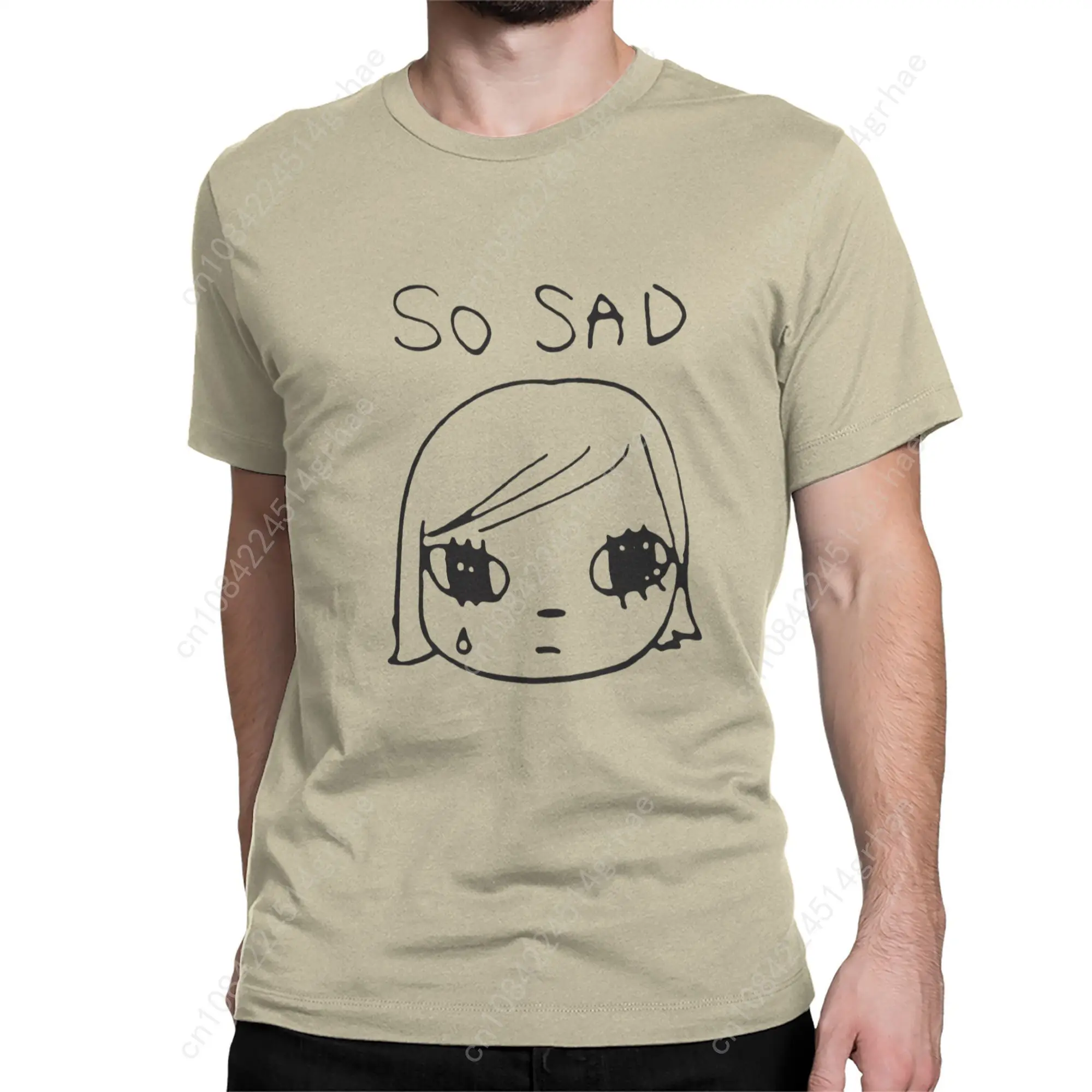 Camiseta Yoshitomo Nara para hombre, camiseta impresionante 100% de algodón con cuello redondo, camiseta tan triste, ropa de manga corta de verano