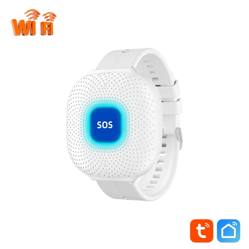 Tuya WiFi inteligente inalámbrico SOS botón de pánico reloj botón de llamada de emergencia para personas mayores niños pacientes alerta de seguridad y asistencia hogar