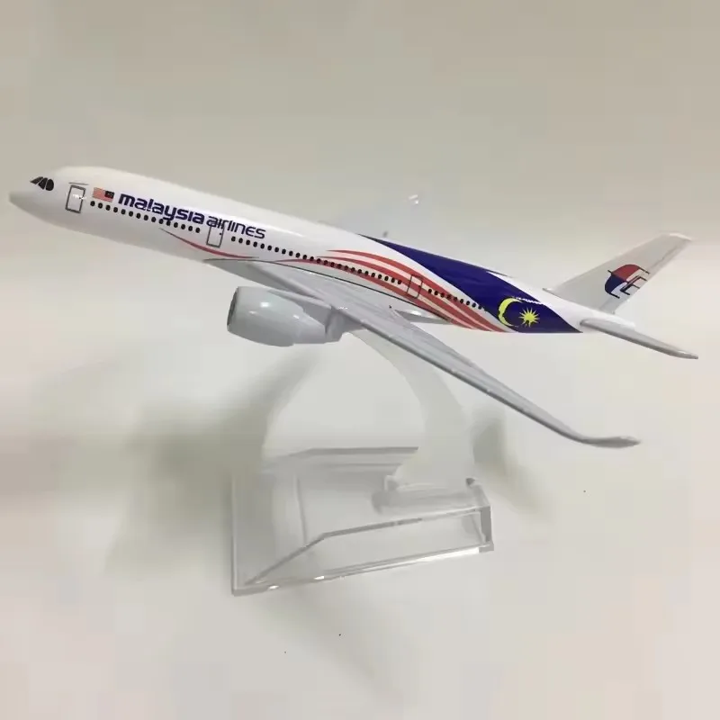 

Масштаб 1:400, 16 см, Малайзия Airlines A350, модель игрушки, металлический литой самолет, украшение с подставкой, детская коллекция, подарок
