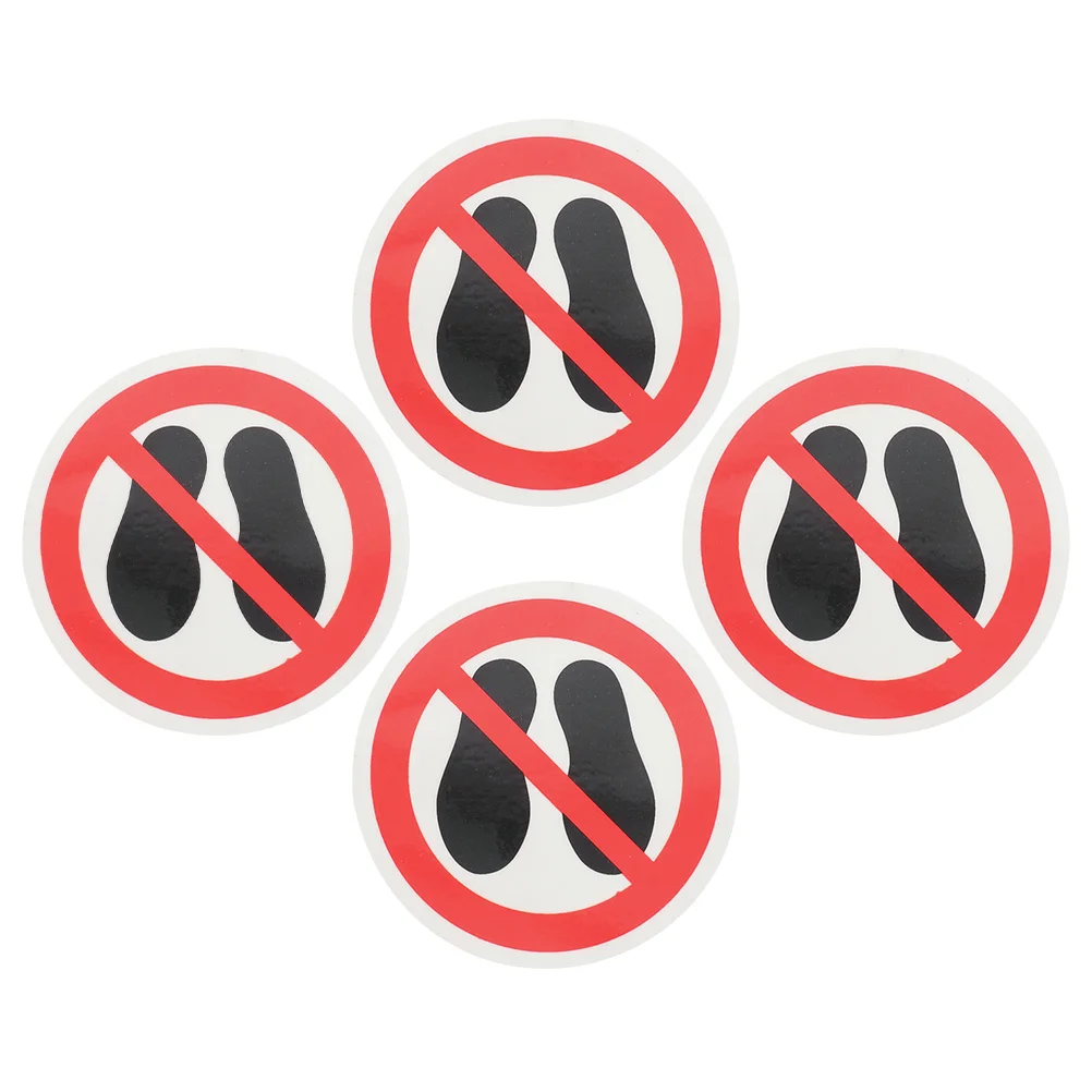 

4 pcs Do Not Step Here Safety Sign Decals Waterproof Vinyl Warning Stickers For Floor Wall Indoor Outdoor Use No Stepping