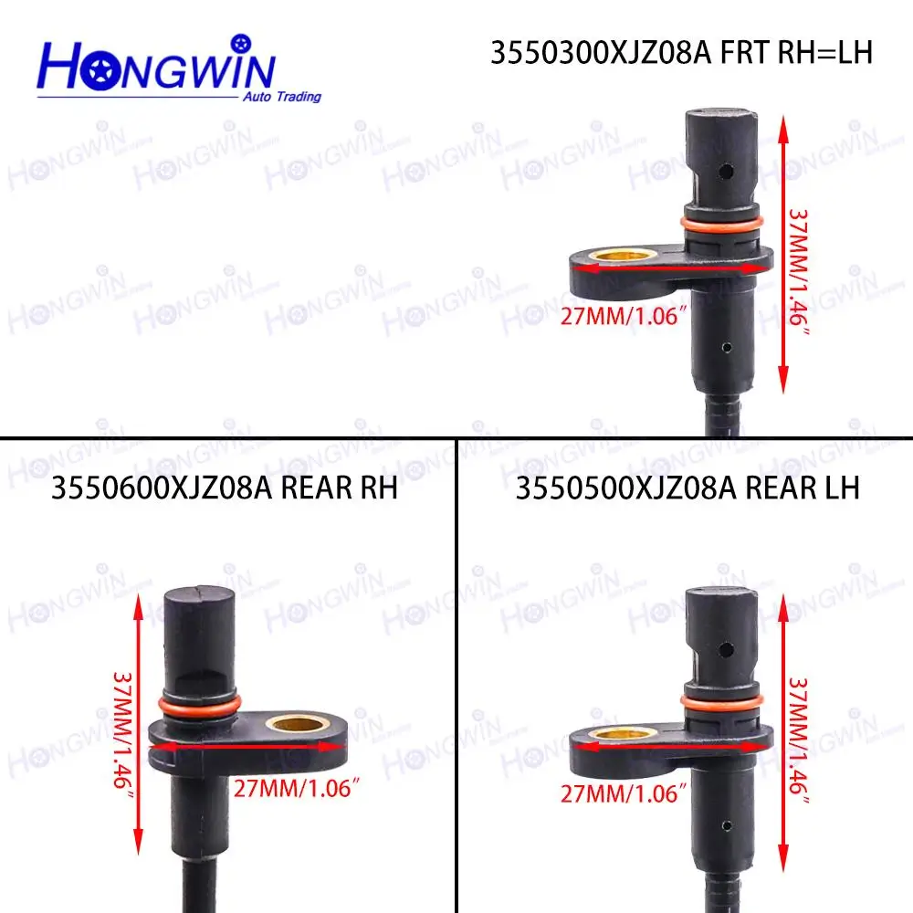 1/2/4PCS Front Rear LH RH Wheel Speed ABS Sensor For GreatWall C50 3550300XJZ08A 3550500XJZ08A 3550600XJZ08A