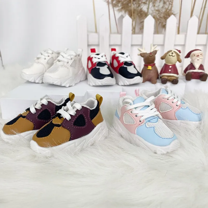 SD/BJD 1/3 1/4 doll shoes fashion versatile lace up thick soled dad shoes men's and women's baby shoes multicolor