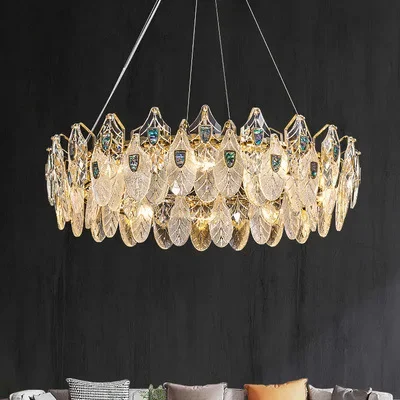 

Modern Shell Leaf Ceiling Chandeliers Simple Luxurious Living Dining Room Pendent Lamp Home Decor Hanging Light Luster Fixtures