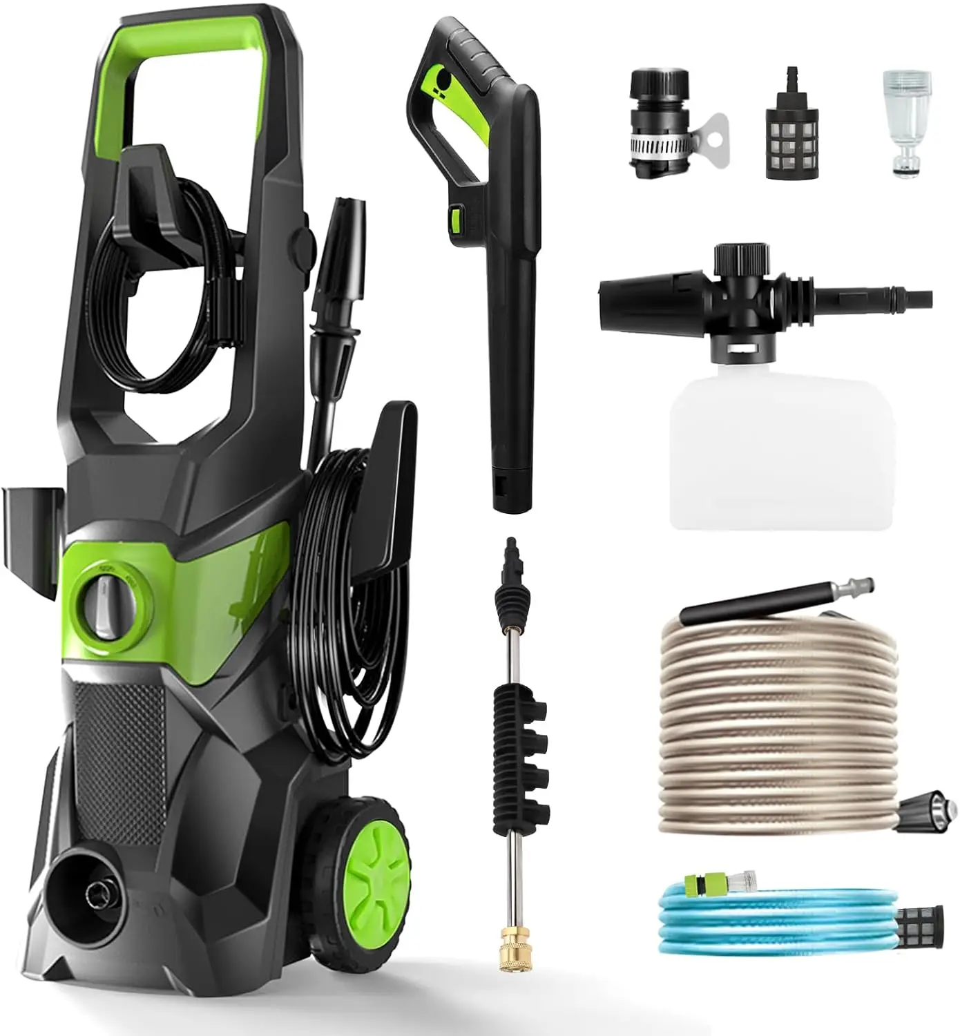 

Electric Pressure Washer, 4000psi 10l/Min Gpm High Pressure Washer with 52.5 Ft Hose, Ipx5 Waterproof with 4 Nozzle for Cars, Pa