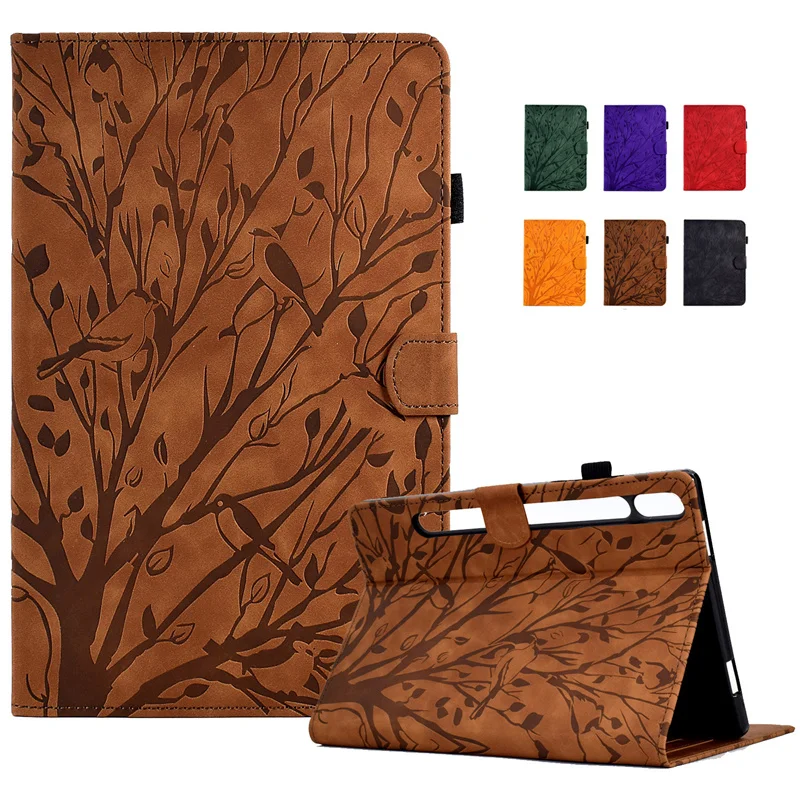 

Funda For Samsung Tab S10 FE Plus Case 13.1" Embossed Tree Wallet Stand Tablet Coque For Galaxy Tab S10 FE Plus Cover X620 X626B
