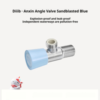 Diiib Thickened Sandblasted Blue Angle Valve Hot Cold Inlet Sink Basin Water Heater Faucet for Kitchen Bathroom Accessories