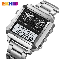 SKMEI Fashion Digital Electronic Watches For Men 3Bar Waterproof Outdoor Sports Stainless Steel Strip Wristwatches Reloj Hombre