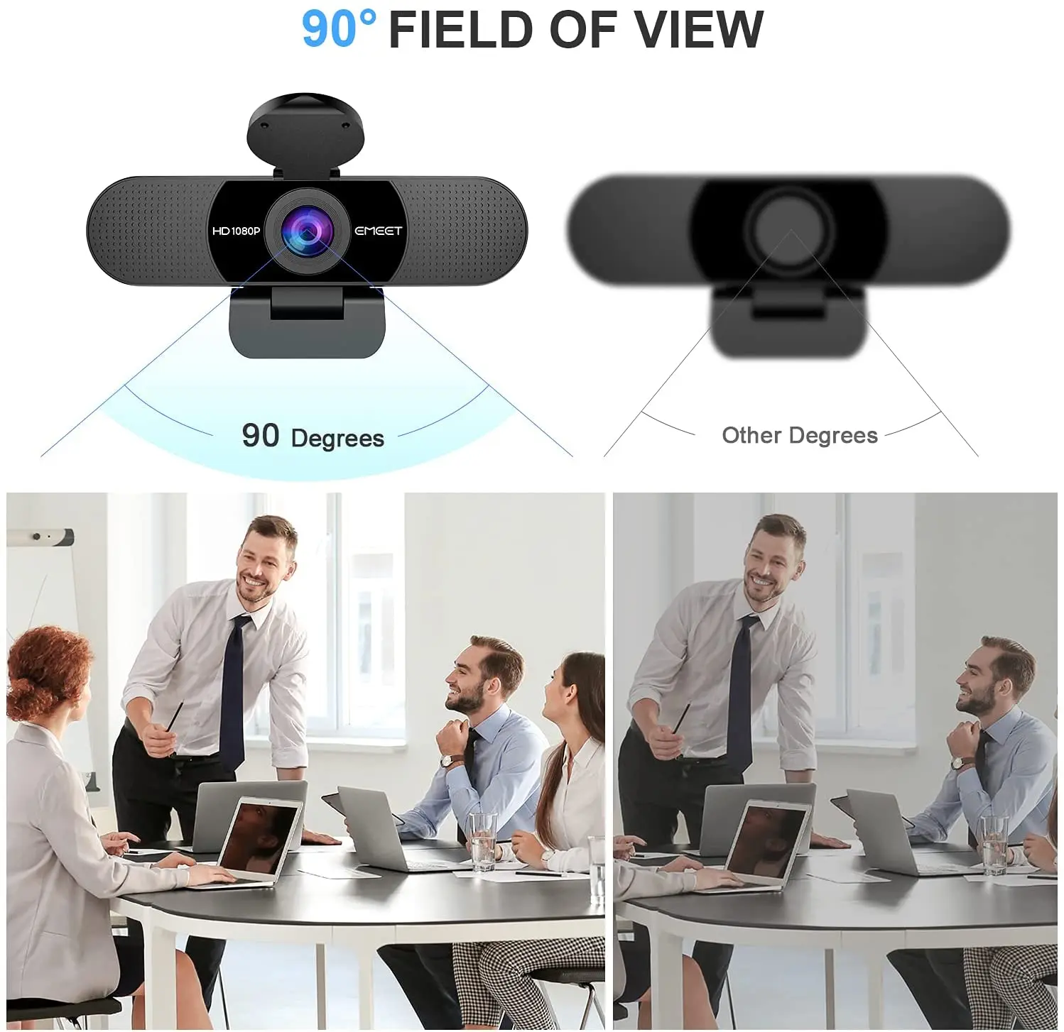 Webcam 1080P Full HD Web Camera with Microphones USB Computer Streaming EMEET Camera for Zoom PC Desktop Laptop Video Meeting