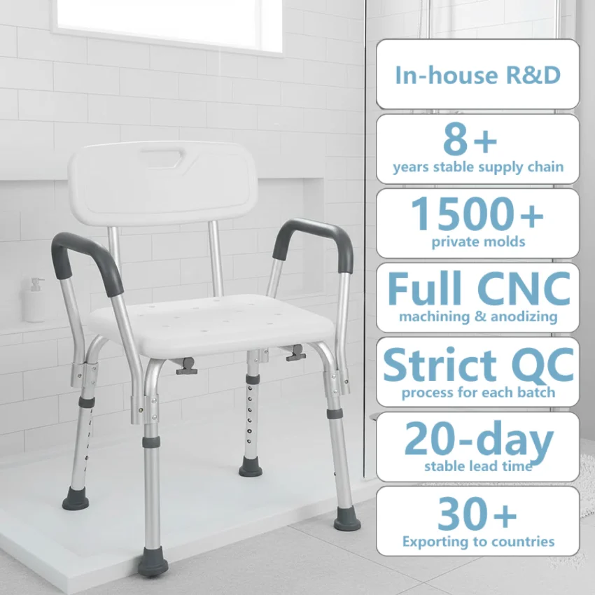 

Simplywalk Aluminum Alloy 200KG Bath Shower Chair Multifunction Bathroom Paraplegic MDR CE Certification Long-term Cooperation