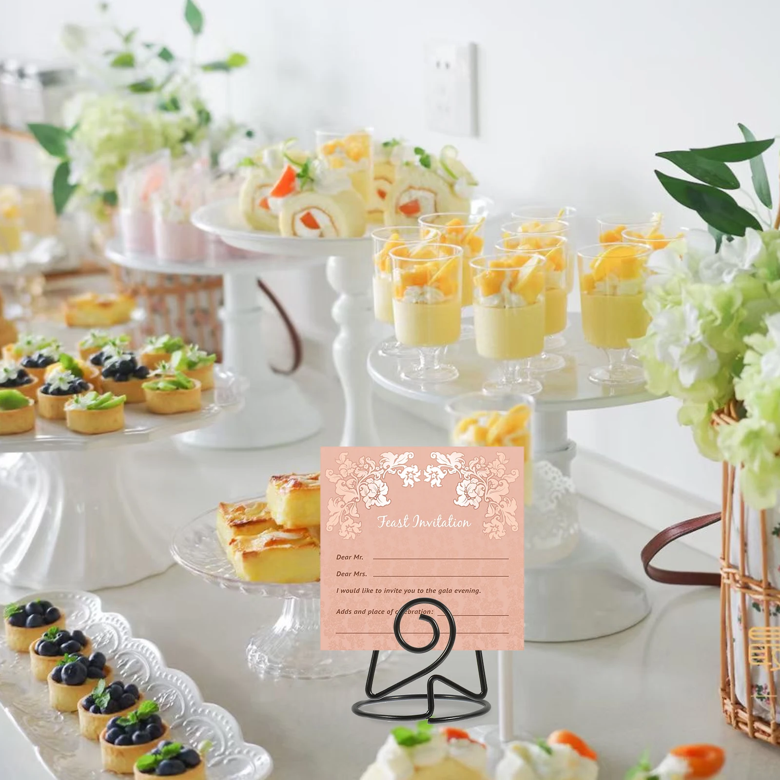 

6pcs Seat Card Holders Black Picture Holders for Tables Centerpieces Memo Clips Photo Displays Metal Practical