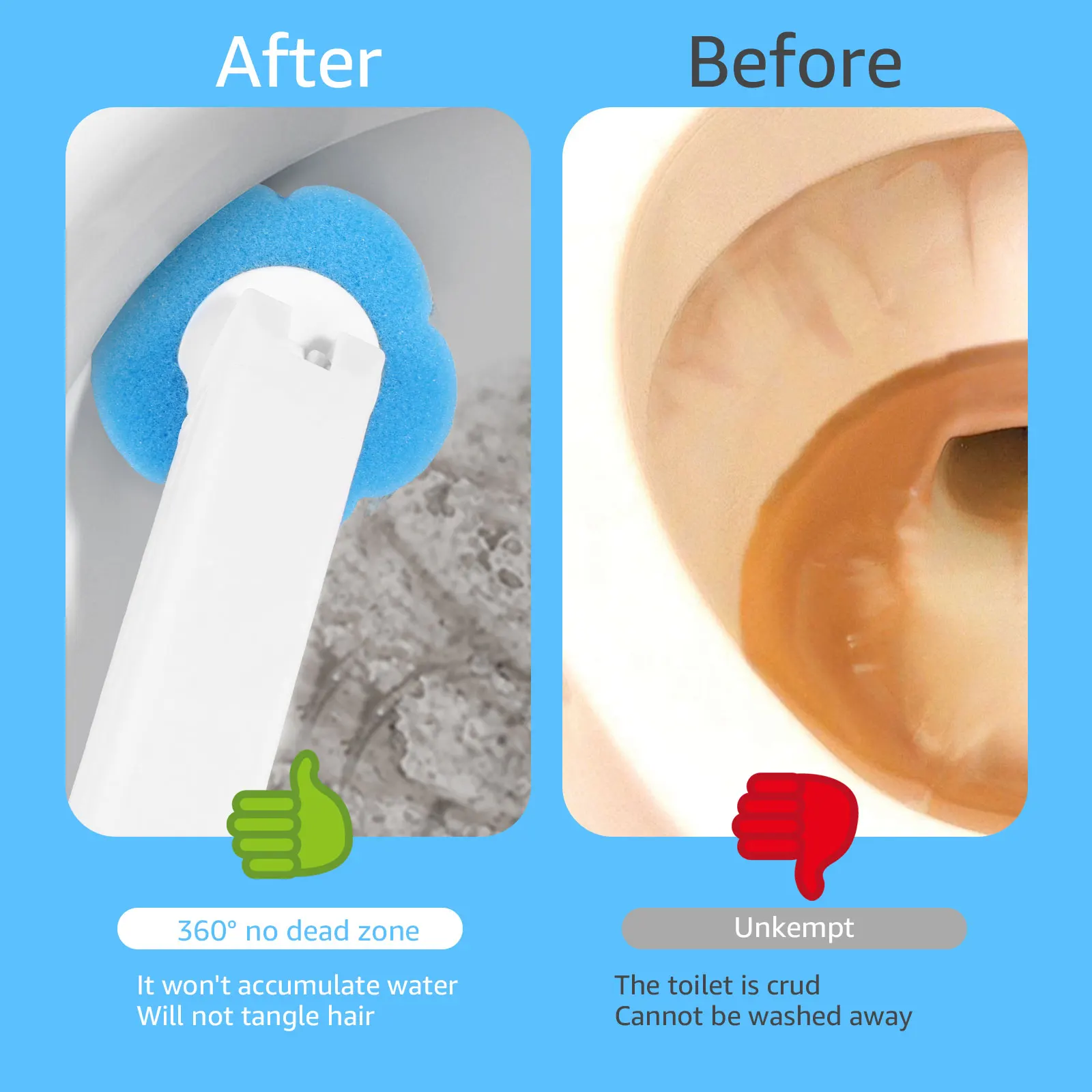 New Toilet Brush Disposable Replacement Head Cleaning Kit With Lengthened Handle Auto Lid Opening Toilet Bowl Cleaner Pad Kit view 5