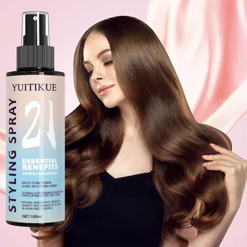 All-in-One Styling Spray by YUITIKUE - Heat Shield, Natural Formula, for Defined Curls & Frizz Control, 100ml