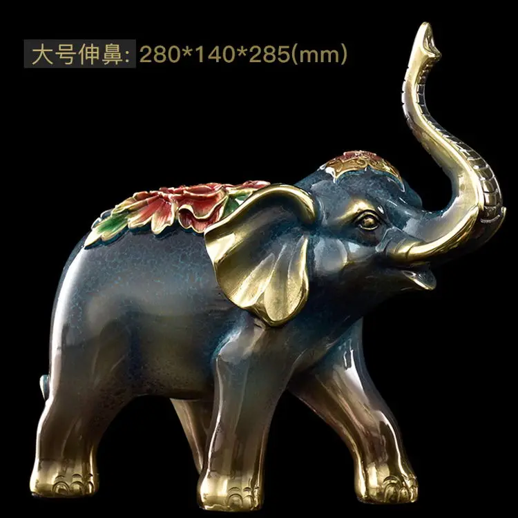 Metal Feng Shui Jewelry Good Business Gifts Cadeau D Affaire Office Decoration Light Luxury Flowers Elephant Craft 