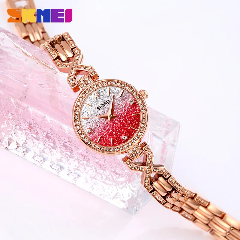 Skmei Fashion Diamond-Embedded Bright Starry Sky Women's Watch Class II E-Commerce Female Student Steel Bracelet Watch