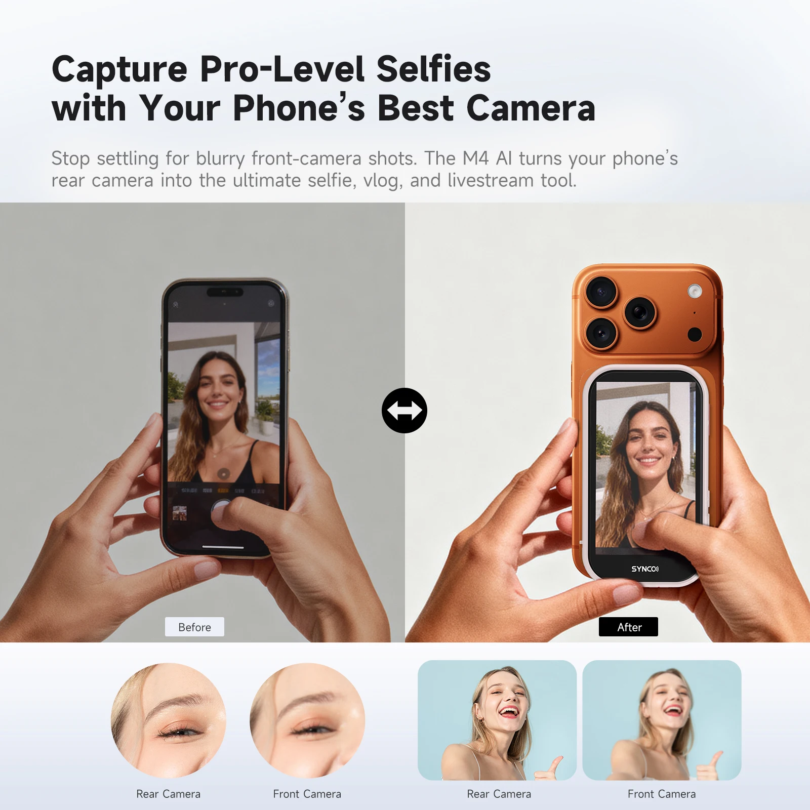 

SYNCO новый XView M4 Touch AI беспроводной магнитный телефон селфи монитор экран для смартфона селфи видеоблог прямая трансляция видеозапись