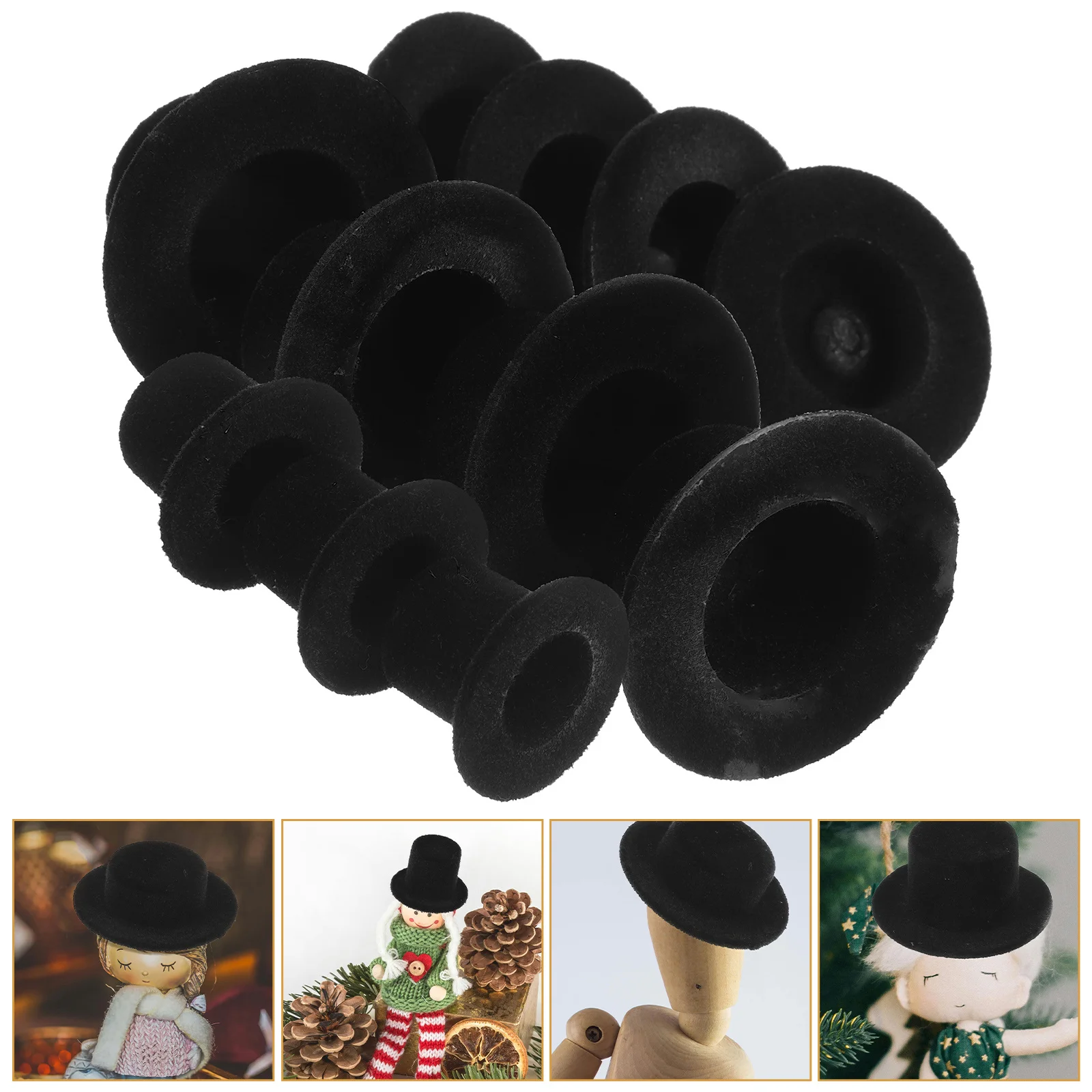 หมวกจิ๋ว 30 ชิ้น สำหรับงานฝีมือ ตกแต่งคริสต์มาส หมวกทรงสูง DIY ของชำร่วยงานเลี้ยงขนาดเล็ก อุปกรณ์ตกแต่งวันหยุด