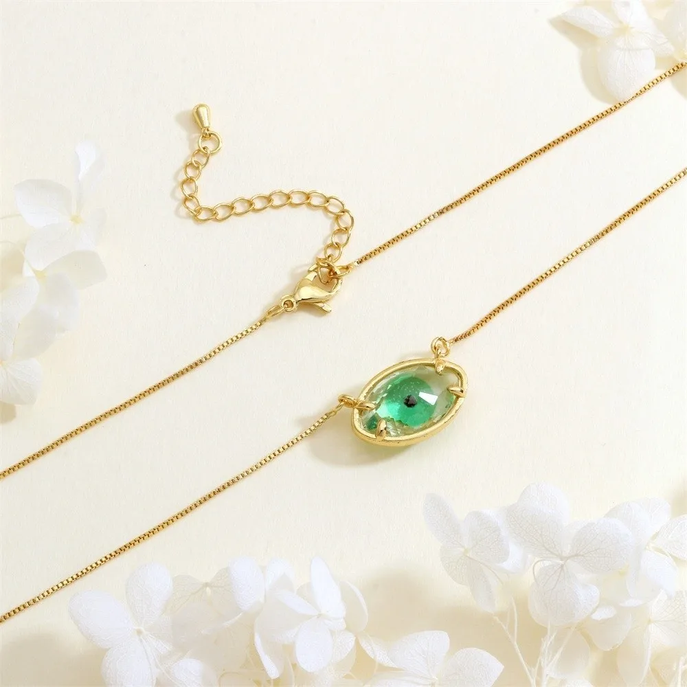 Cool Adjustable Demon Eyes Necklace Exquisite Fashion Eyes Clavicle Chain Jewelry Vintage Glass Sweater Chain Overlay