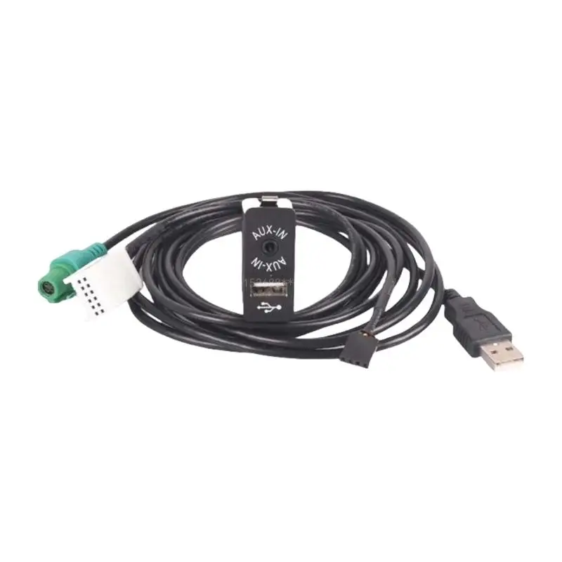 

Адаптер для автомобильных аксессуаров E60 AUX в разъеме USB-переключателя с USB-проводом 12-контактный кабель AUX для