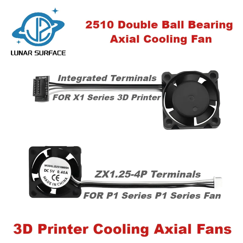 LS-3D Printer Parts 2510 Cooling Fan For Bambu Lab X1/P1 Hotend With Cable Rapid cooling Fan For Bambu X1C P1S P1P Series