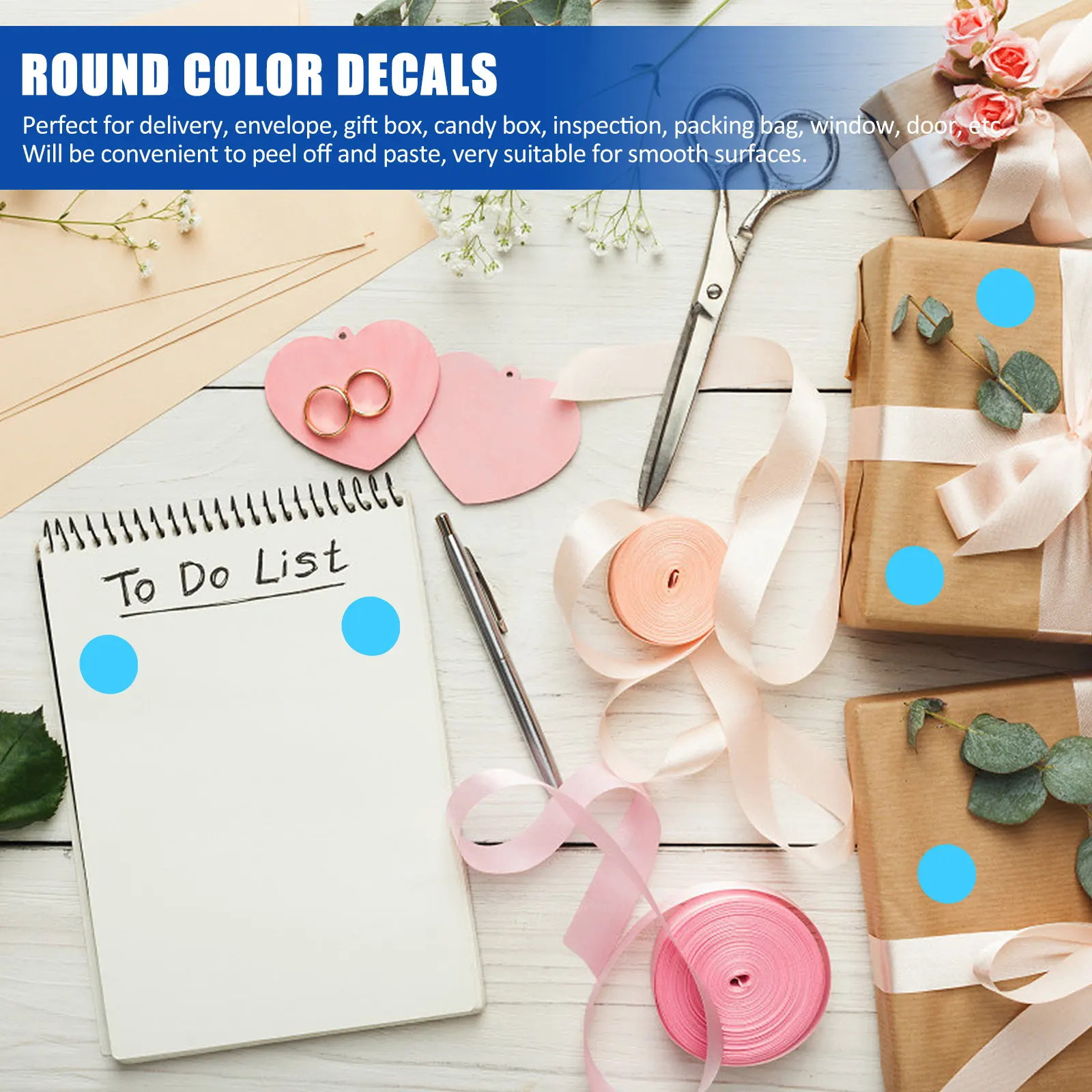 1 Roll Round Dots Labels Bright Assorted Colors Removable Circle Label Stickers for Envelopes Gift Boxes Packing Bags Windows