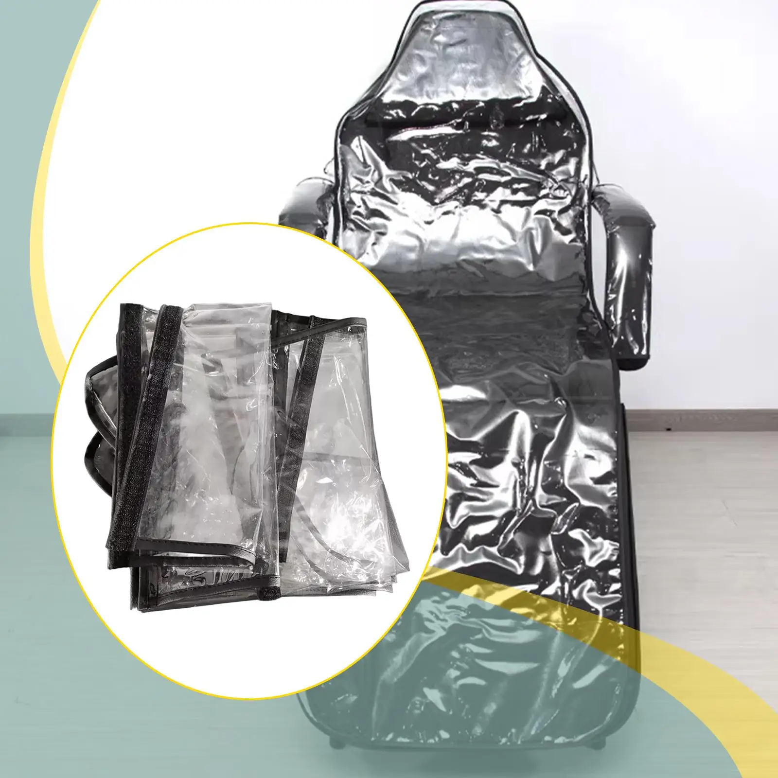Portable Waterproof Beauty Bed Cover Folding Anti Slip Clear PVC Sheet for Home Office Hotel Spa Salon Accessory