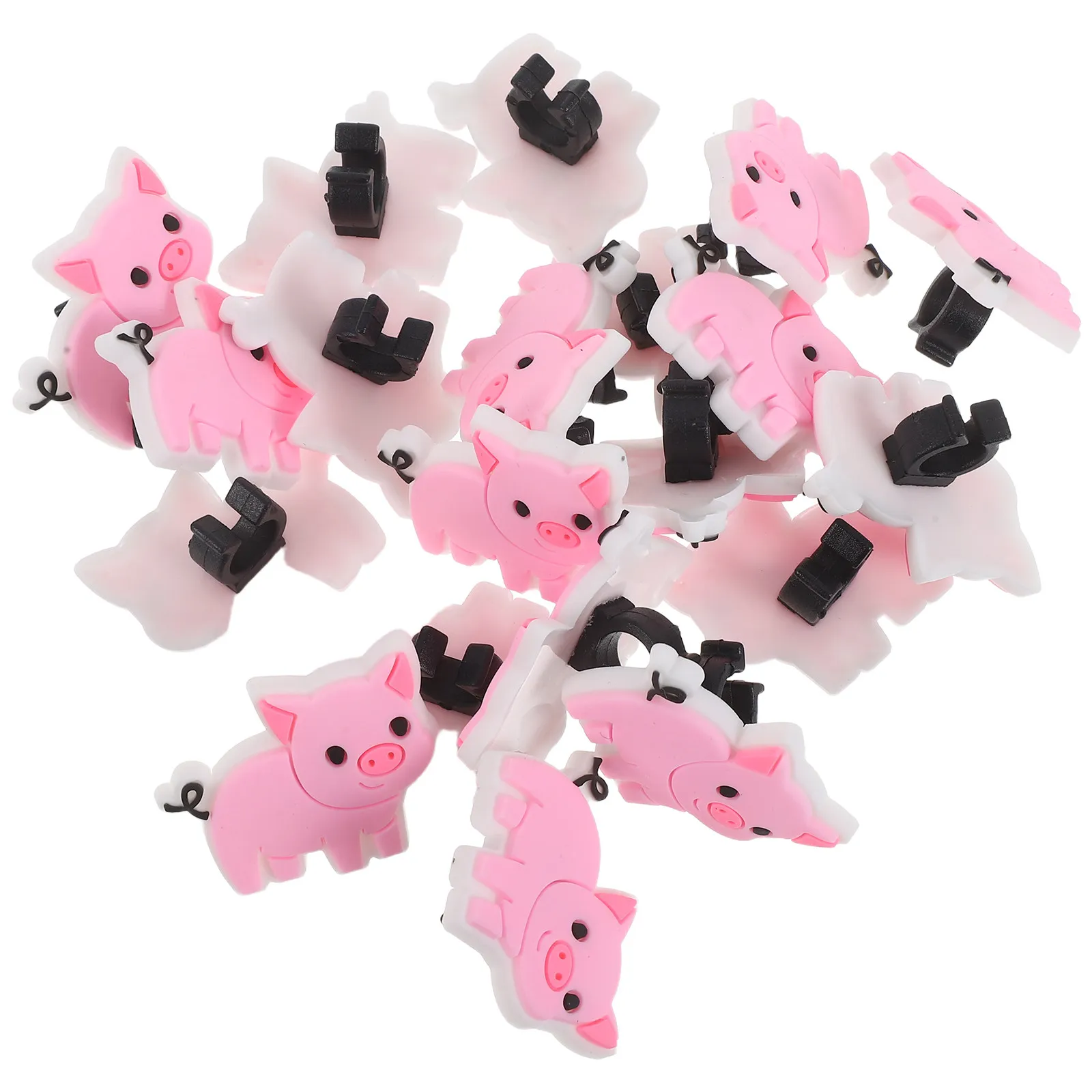 Pig Pencil Toppers 20 Pack Soft PVC Cartoon Clips Cute School Rewards Classroom Supplies for Students