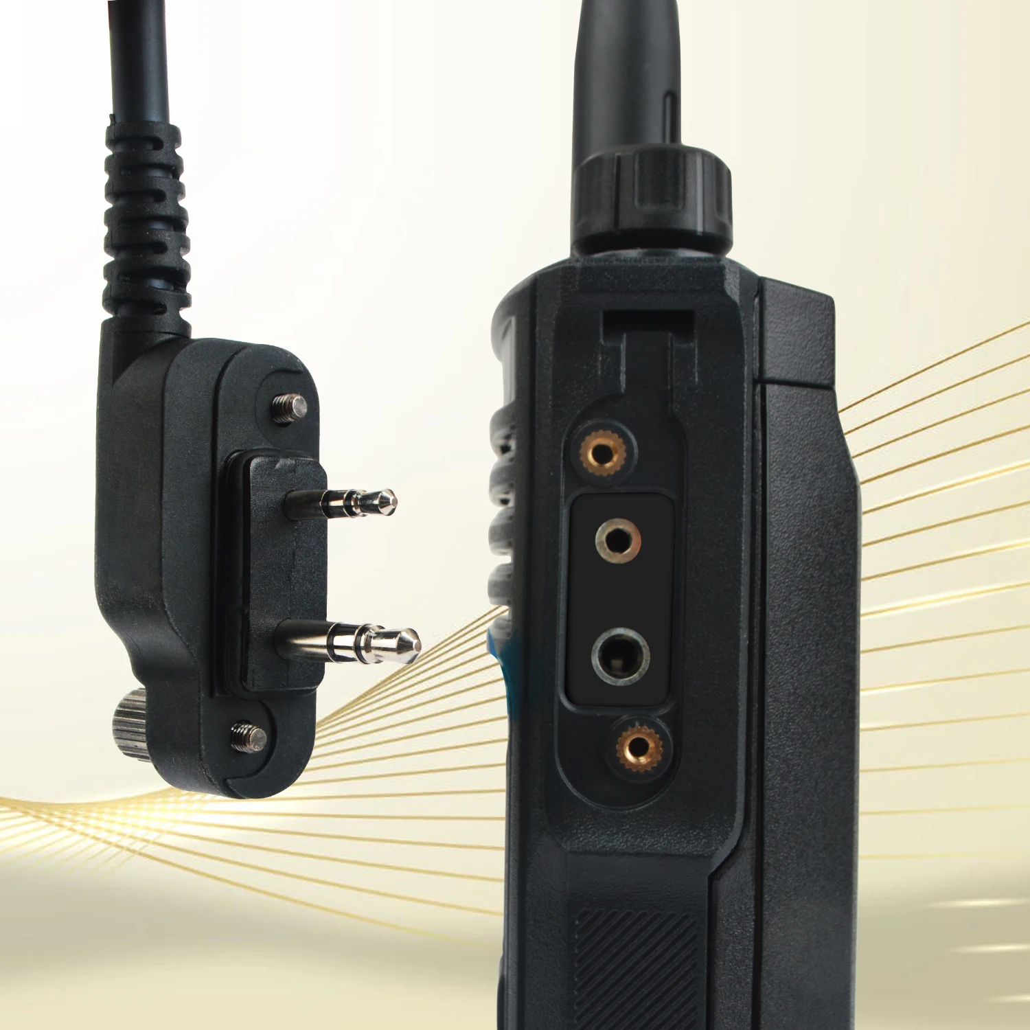 TYT TH-UV99 10Watt Waterproof Walkie Talkie Microphone Speaker 2W 8Ω Palm Mic with 3.5mm Earphone JACK Stretched Spring Cable