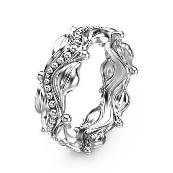 Hot Sale New Flower 925 Silver Ring, Creative Floating Carving Cocktail Girl Birthday Engagement Ring