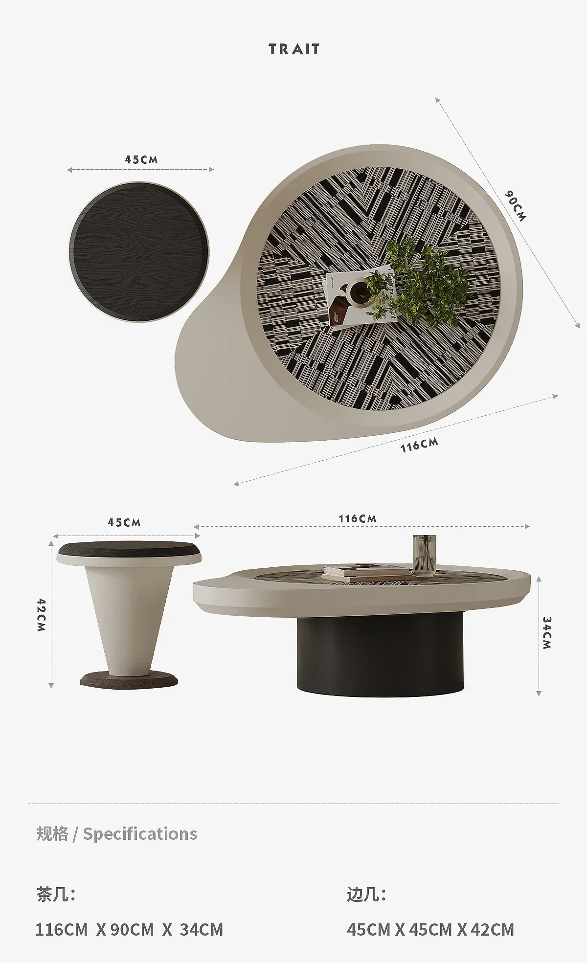 โต๊ะกาแฟทรงพิเศษทันสมัยเรียบง่ายสำหรับห้องนั่งเล่น ดีไซน์อิตาลี สร้างสรรค์ ชุดโต๊ะกาแฟ