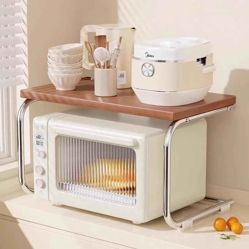 

Microwave Shelf Kitchen Organizer for Countertop Oven & Rice Cooker Space-Saving Appliance Storage Rack with Non-Slip Design