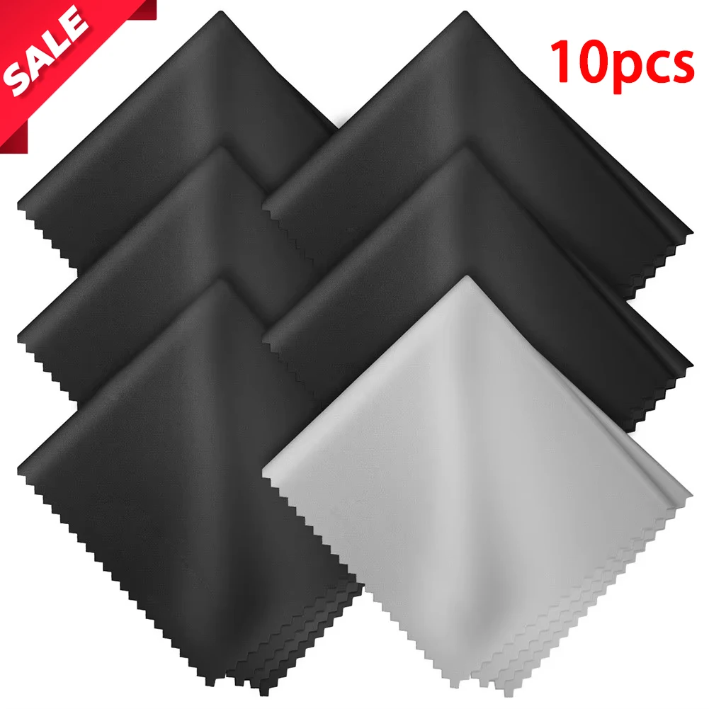10-Pack Microfiber Cleaning Cloths Scratch-Free Anti-Static for Glasses/Phone/Computer Screens Camera Lenses Lens Wipes