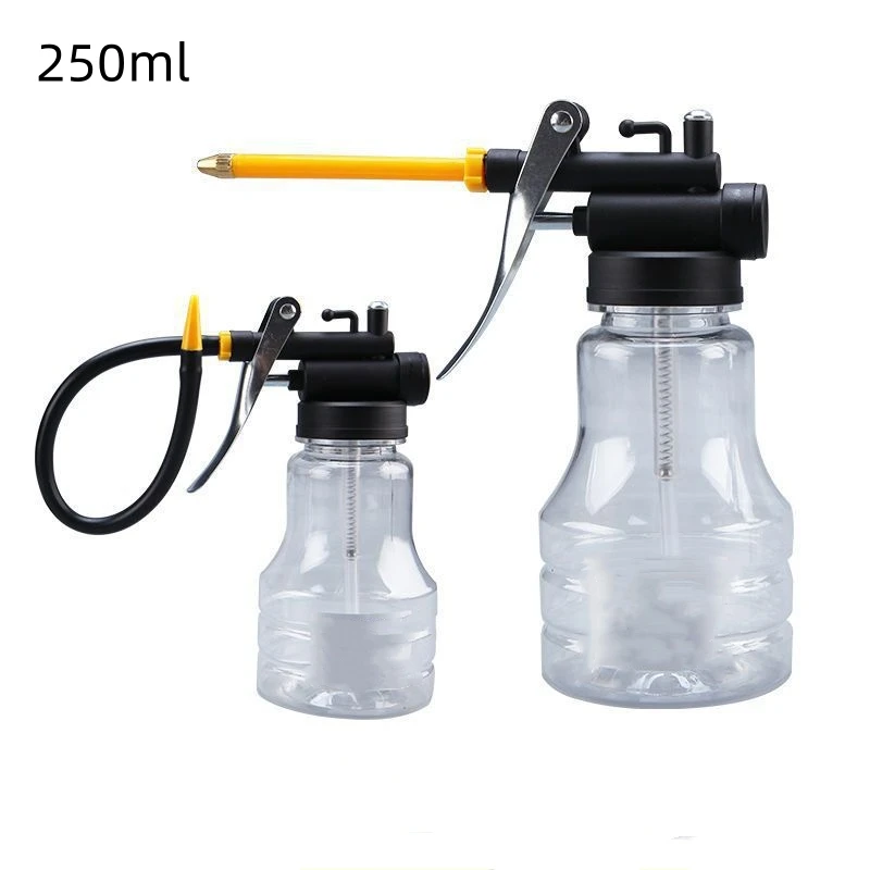 250ml Oil Cans Plastic Transparent Hose High Pressure Grease Hose Oiler Mini Grease Gun Hose Oil Injector Can Oil Pump