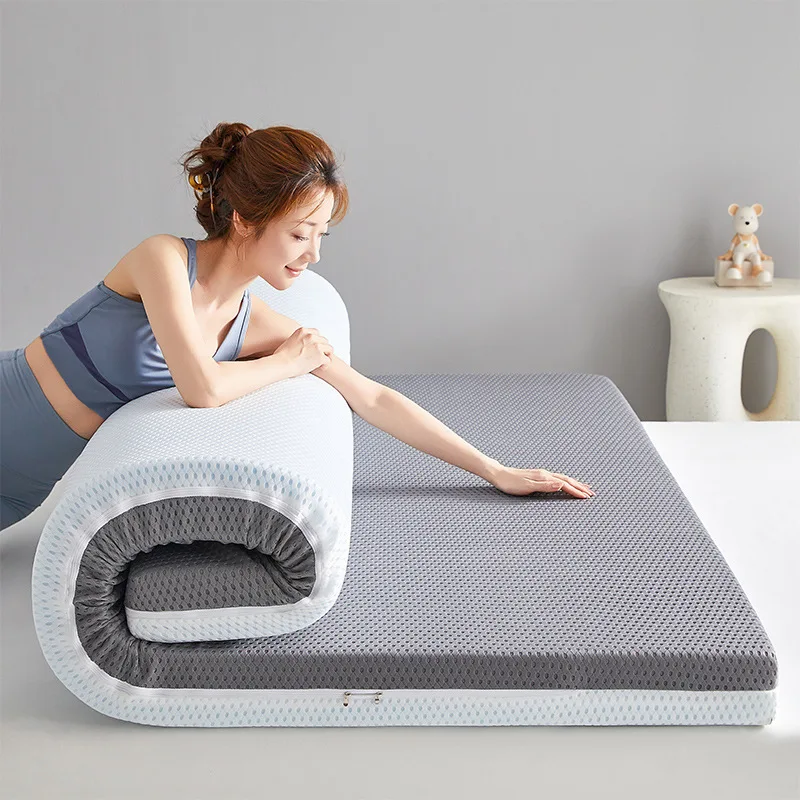 Memory Foam Mattress Topper Thick Tatami Mat Removable Cover for Home Dormitory Bedroom