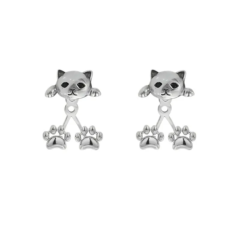 خمر القط القط باو الظهر شنقا وأقراط فريدة من نوعها المتخصصة تصميم الراقية الأقراط هدية الأقراط