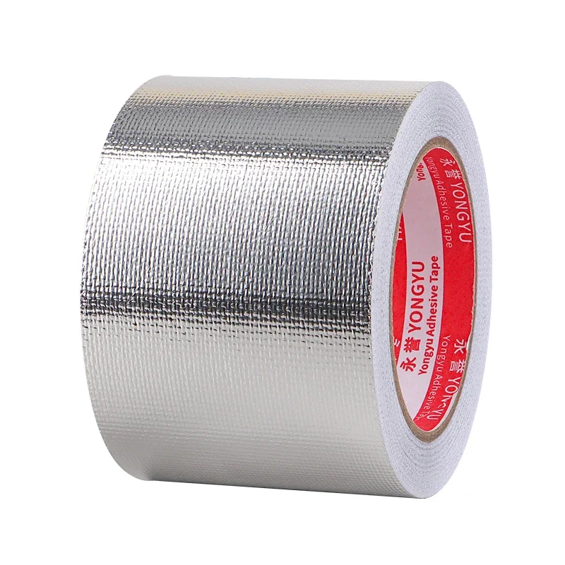 Glass Fiber Cloth Aluminum Foil Tape Fireproof Self-Adhesive Tape High Temperature Leak Proof Tin Foil Paper Duct Tape Seal Pipe